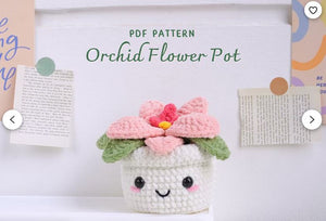 Orchid Flower Pot Crochet Pattern – Elegant, Easy & Everlasting