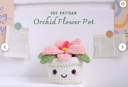 Orchid Flower Pot Crochet Pattern – Elegant, Easy & Everlasting