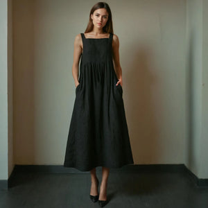Classic maxi dress with side pocket sewing pattern -             (Digital Download)