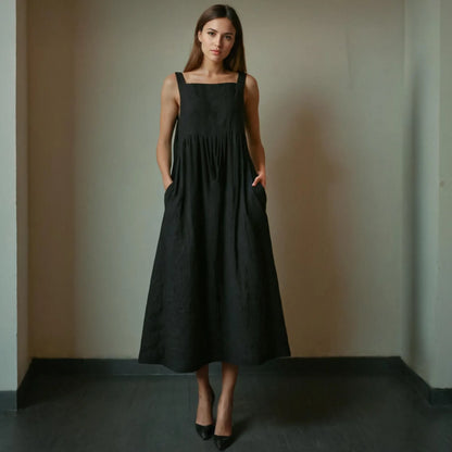 Classic maxi dress with side pocket sewing pattern -             (Digital Download)