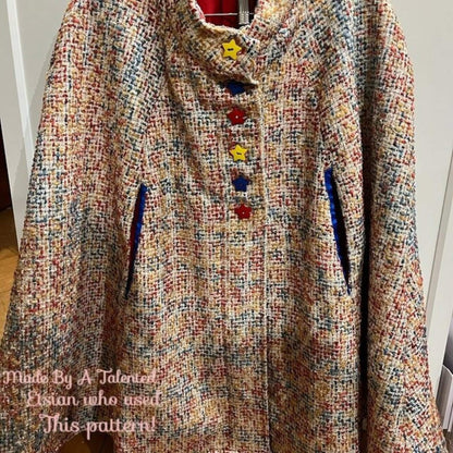 Vintage A-Line Cape Coat Sewing Pattern – 1970s Cloak Style (Digital Download )
