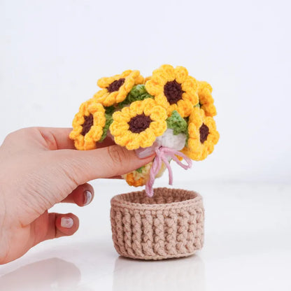 🌻 Crochet Sunshine Into Your Home – Sunflower Pot Pattern PDF